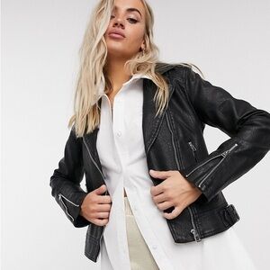 Leather biker jacket